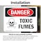 Signmission Toxic Fumes Danger Sign, Vinyl Decal, 10in W x 7in L, 2PK OS-2PACK-DS-D-710-L-1726 - alternate 4